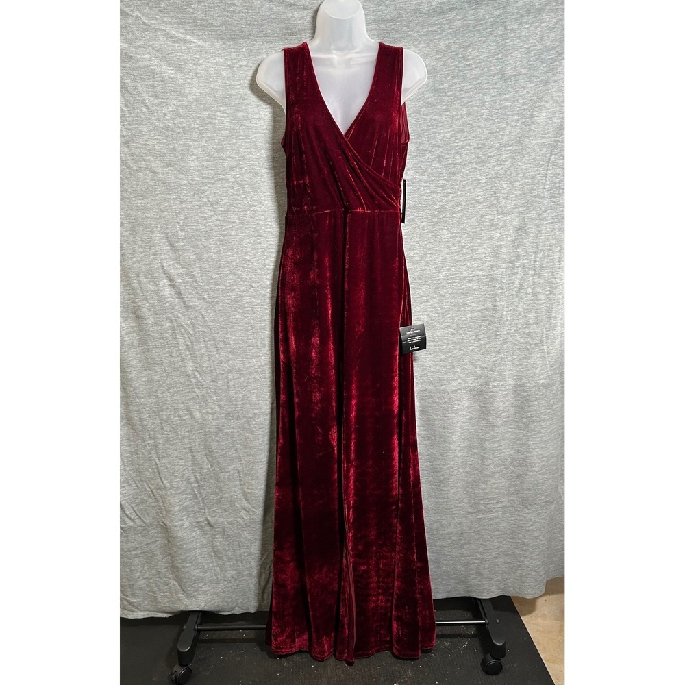 Lulu's Crushin It Velvet Maxi Dress Womens‎ Women Burgundy Elegant Holiday NWT